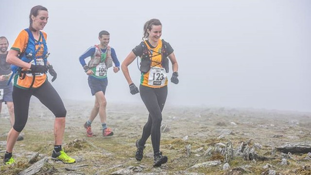 Self Interior Designer Helen Davis completing a charity run in the Lake District.